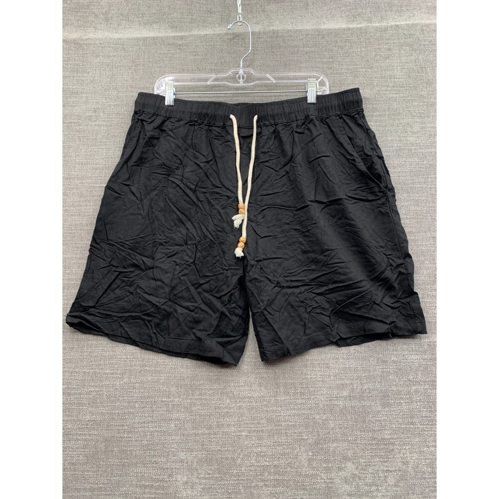 Coofandy Chino Shorts Womens XL Black Slash Pocket Drawstring Waist Casual Wear